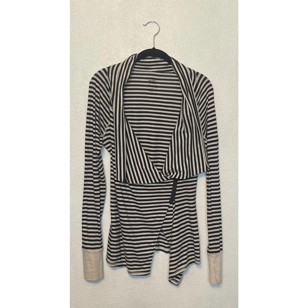allihop‎ anthropologie wrap cardigan navy & white S